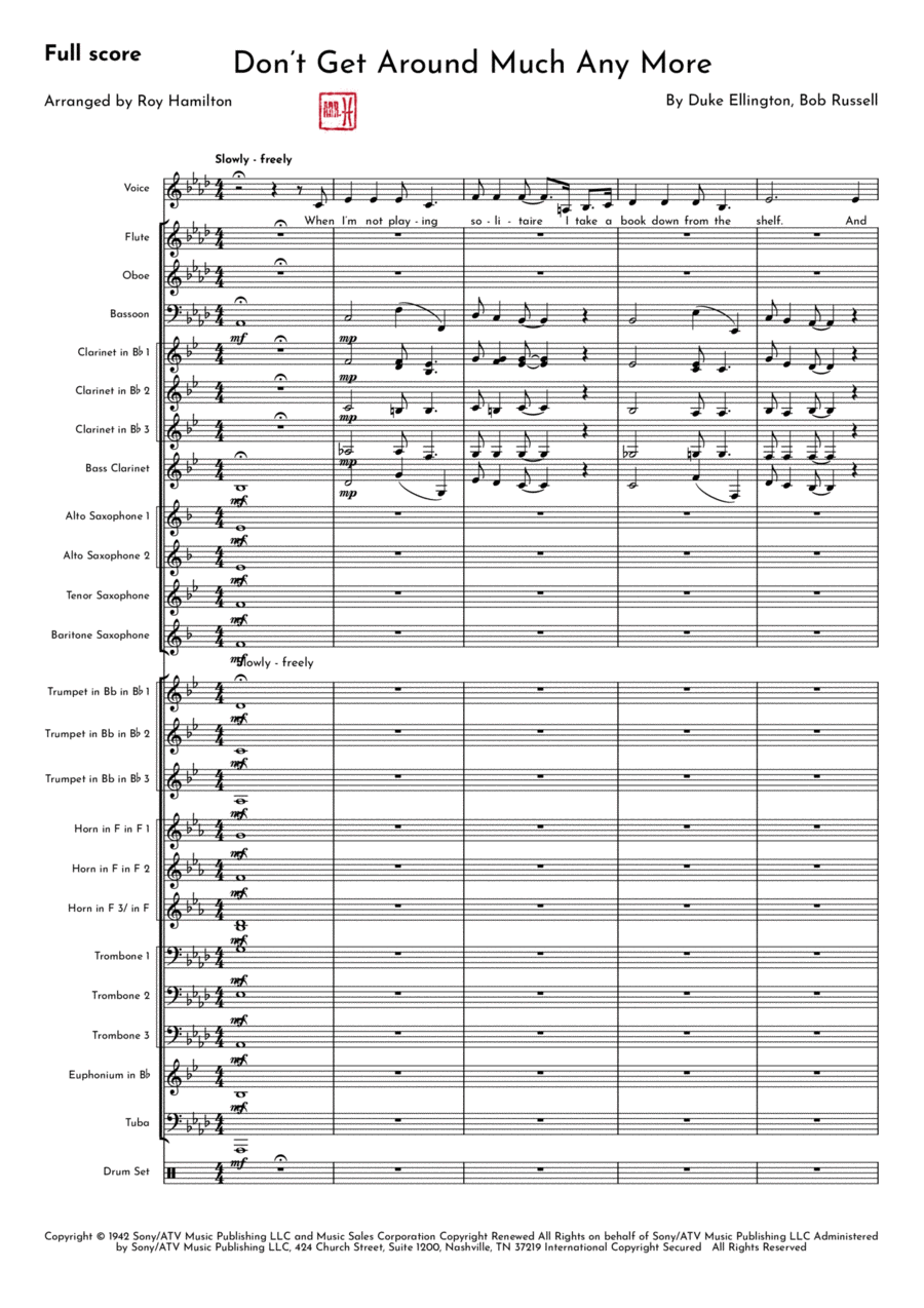 Don't Get Around Much Anymore Concert Band scores gallery preview page 1