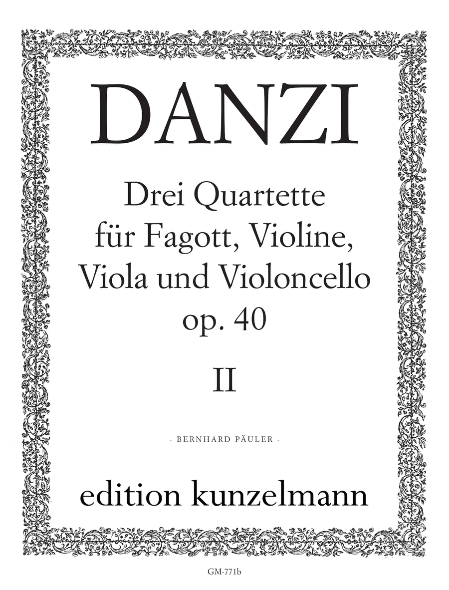 3 Quartets for violin, viola and cello, Volume 2 Bassoon scores gallery preview page 1