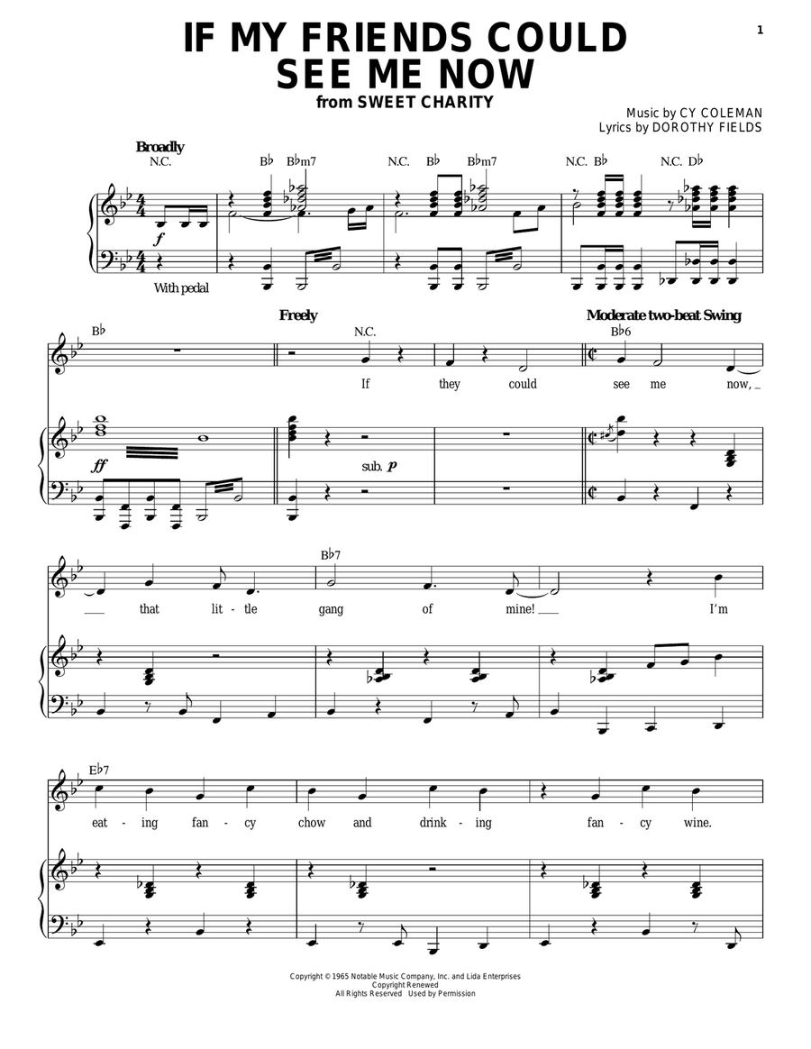 If My Friends Could See Me Now Piano, Vocal scores gallery preview page 1
