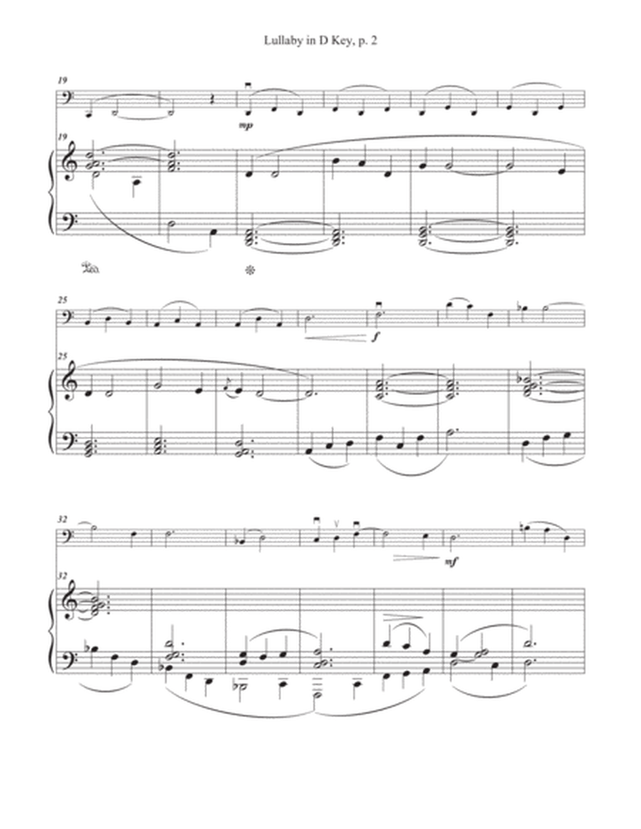Lullaby in D Key for cello and piano