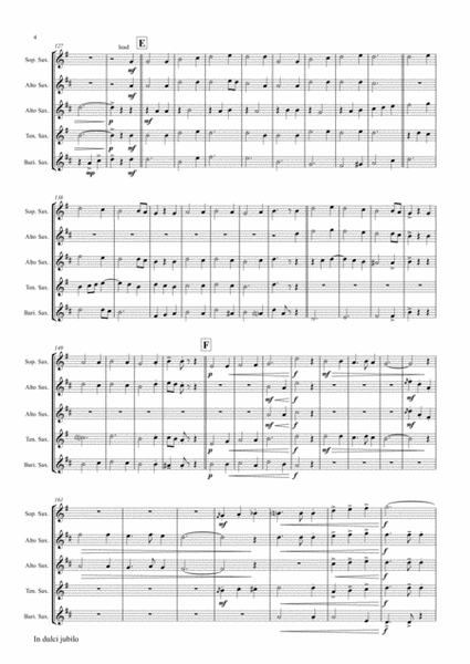 In dulci jubilo - Christmas Song - Jazz Waltz - Saxophone Quintet image number null