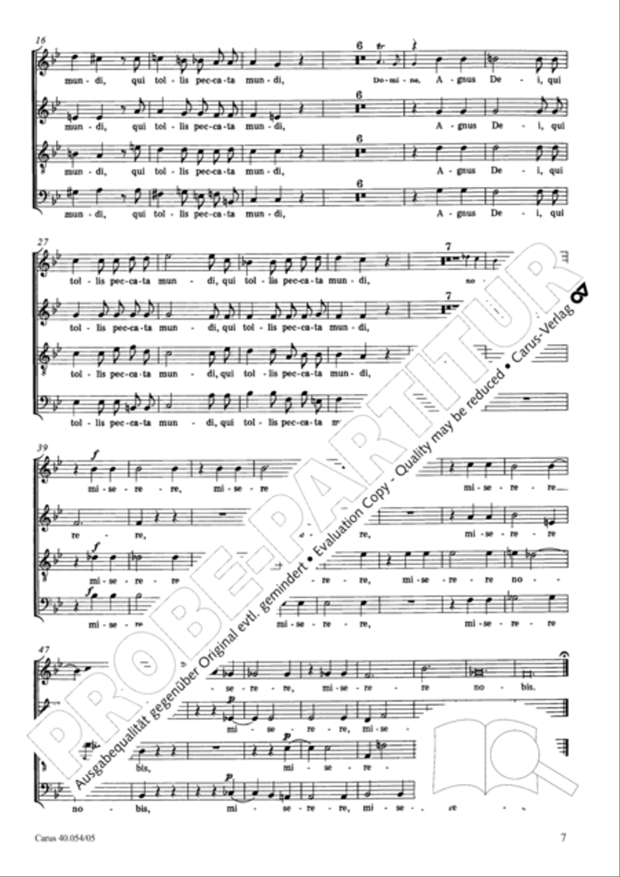 Litaniae Lauretanae B.M.V in B 4-Part scores gallery preview page 8