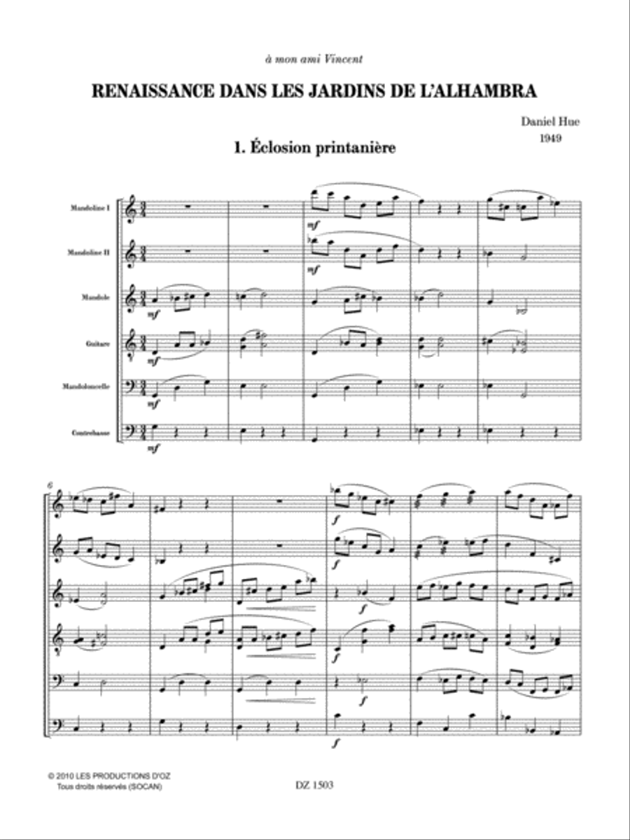 Renaissance dans les jardins de l’Alhambra Orchestra scores gallery preview page 2