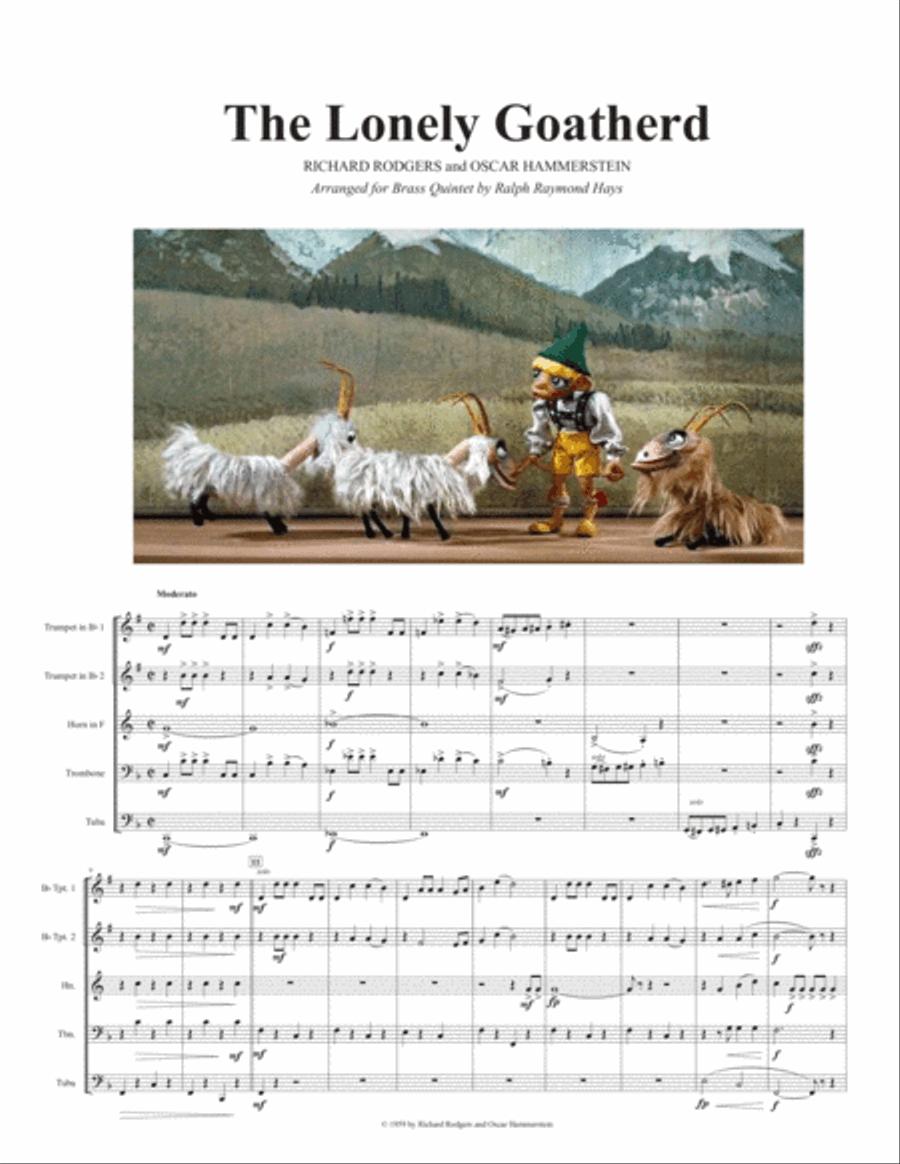 The Lonely Goatherd from the Sound of Music Brass Quintet scores gallery preview page 2
