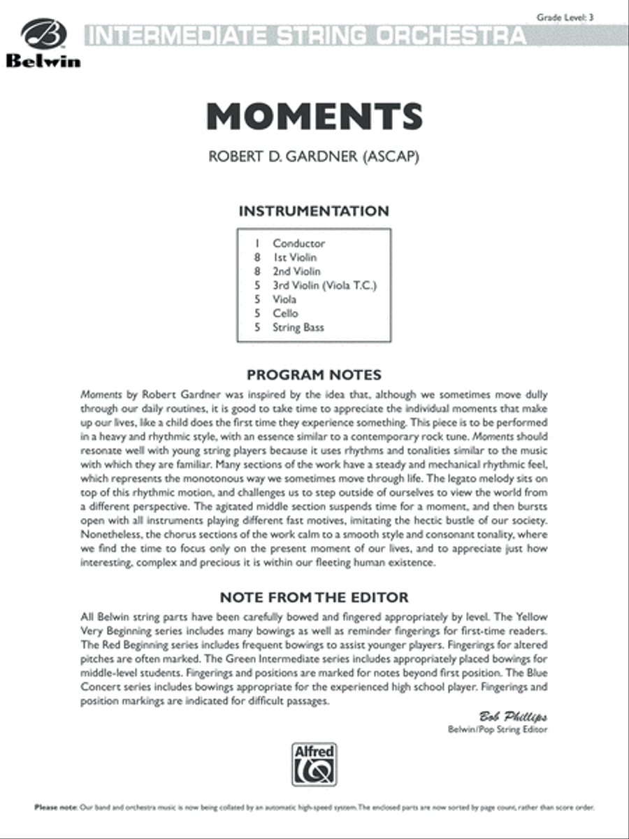 Moments: Score Moments: Score String Orchestra scores gallery preview page 1