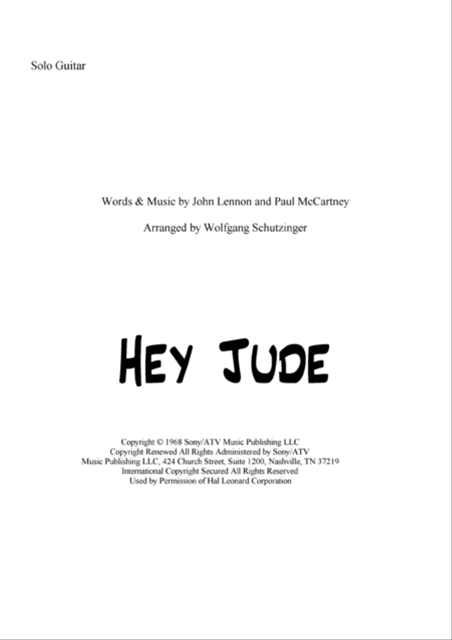 Hey Jude Hey Jude Guitar Solo scores gallery preview page 1