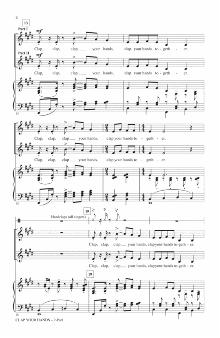 Clap Your Hands Clap Your Hands 2-Part scores gallery preview page 2