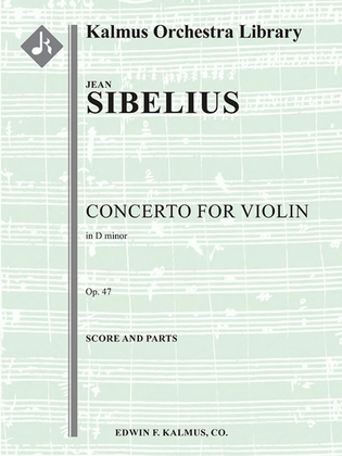 Book cover for Concerto for Violin in D minor, Op. 47