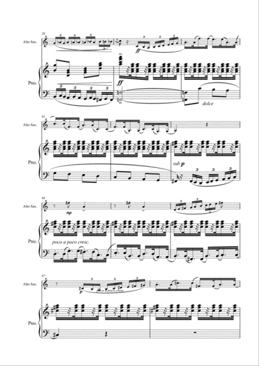5 Vignettes from Norwegian Nature (for Alto Saxophone and Piano) Woodwind Duet scores gallery preview page 6