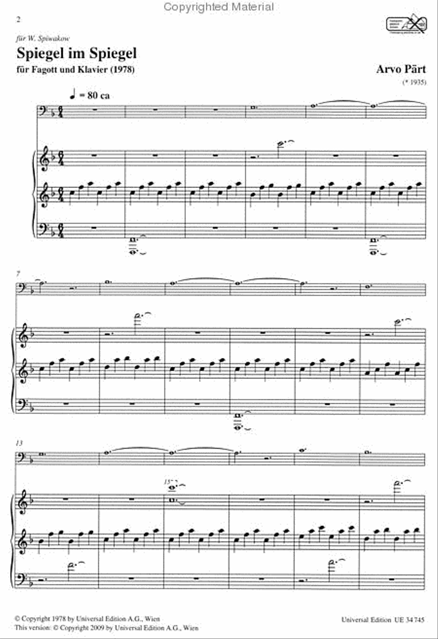 Spiegel im Spiegel Chamber Music scores gallery preview page 2