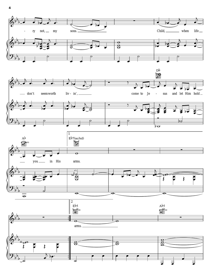 Come To Jesus Piano, Vocal, Guitar scores gallery preview page 4