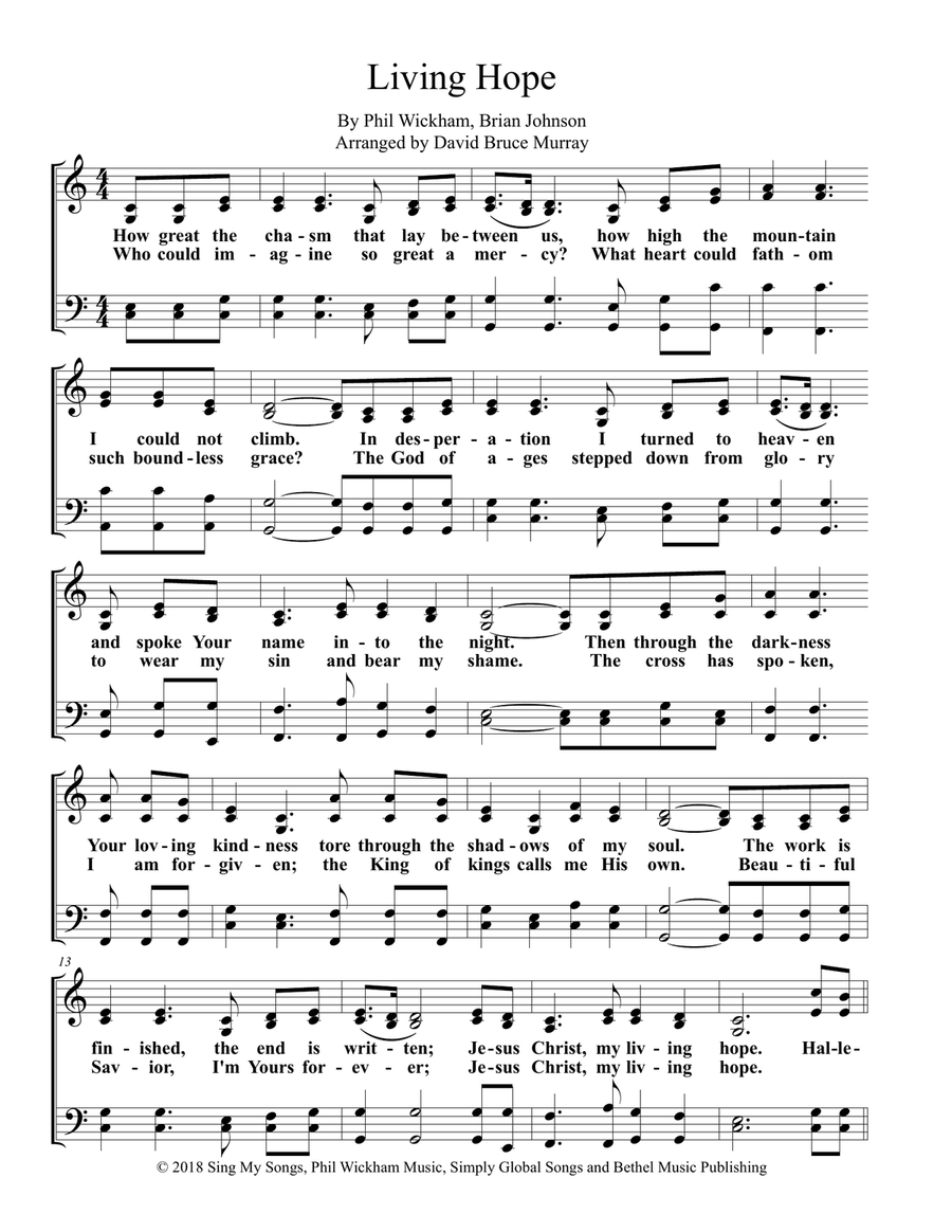 Living Hope 4-Part scores gallery preview page 1