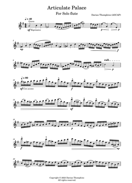 Articulate Palace Solo for Flute image number null