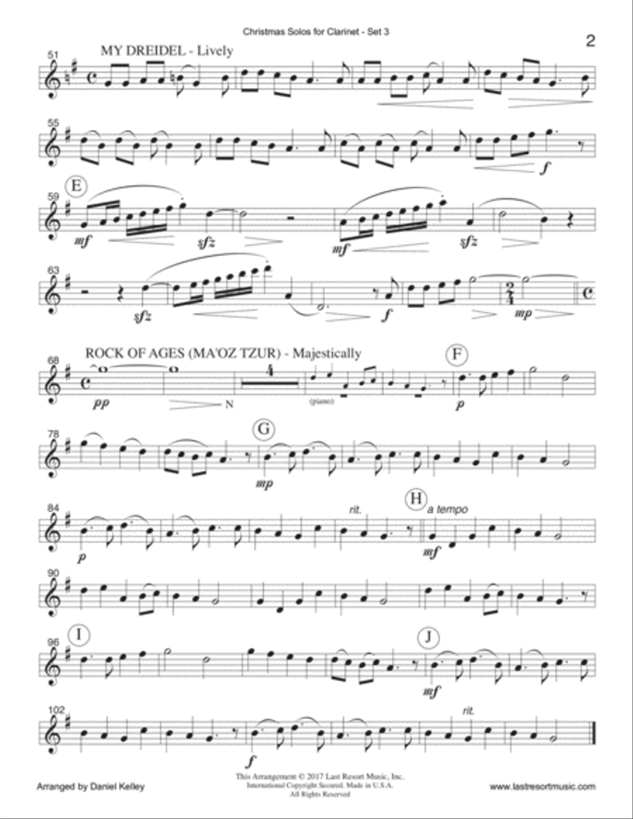 Christmas Solos for Clarinet & Piano Set 3 Clarinet Solo scores gallery preview page 6