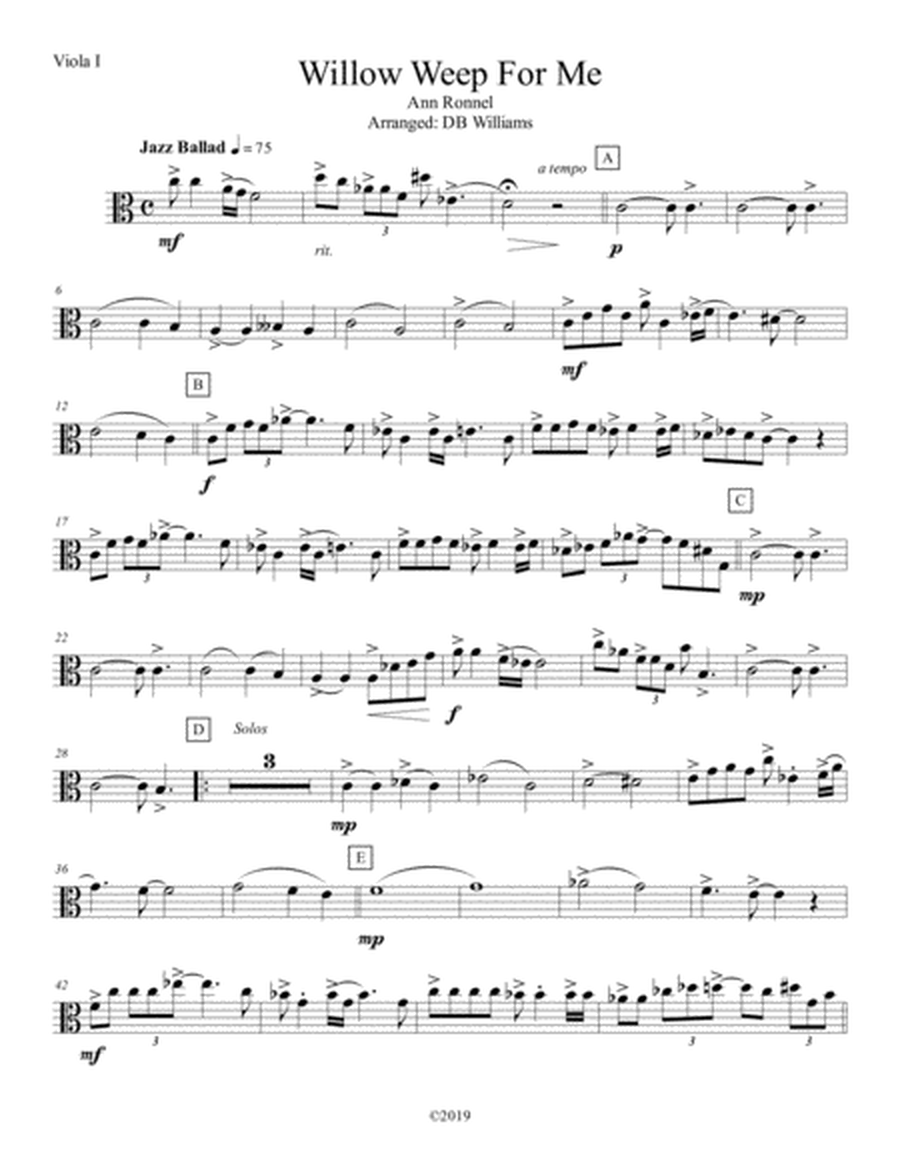 Willow Weep For Me (Viola 1)