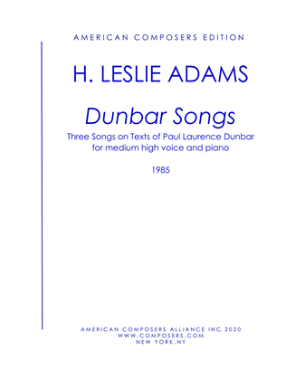 Book cover for [Adams] Dunbar Songs