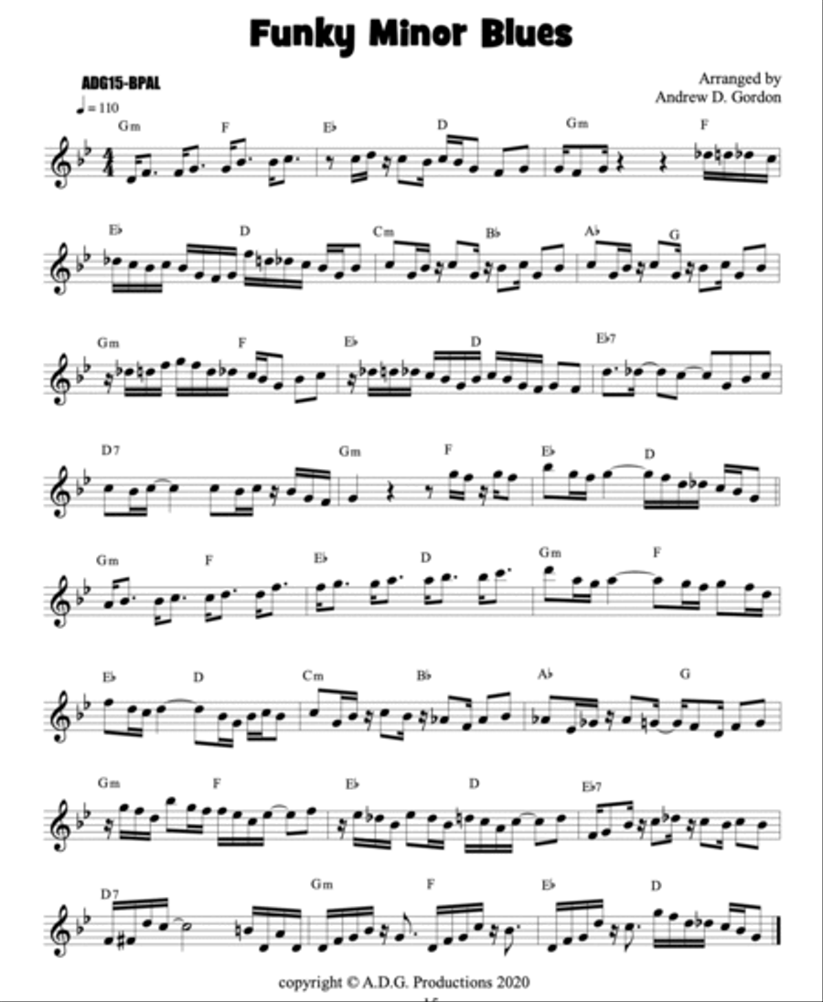 Blues Play-A-Long and Solos Collection for Alto Sax and Eb instruments Int/Adv Level Alto Saxophone scores gallery preview page 2
