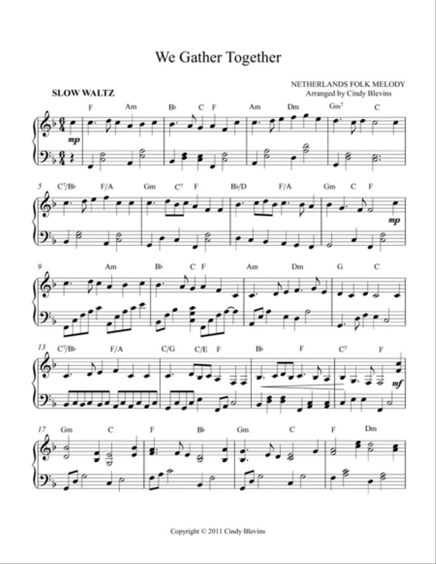 We Gather Together, for Lever or Pedal Harp We Gather Together, for Lever or Pedal Harp Pedal Harp scores gallery preview page 2