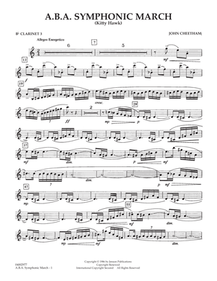 A.B.A. Symphonic March (Kitty Hawk) - Bb Clarinet 3