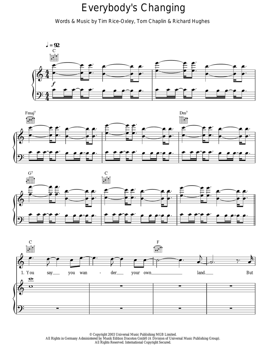 Everybody's Changing Everybody's Changing Acoustic Guitar scores gallery preview page 1