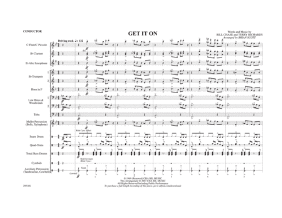 Get It On Marching Band scores gallery preview page 2