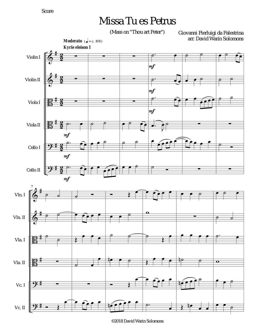 Missa Tu Es Petrus (Mass on 