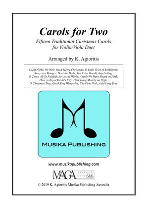 Book cover for Carols for Two - Fifteen Carols for Violin/Viola Duet