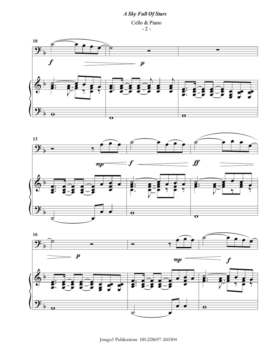 A Sky Full Of Stars Piano scores gallery preview page 2