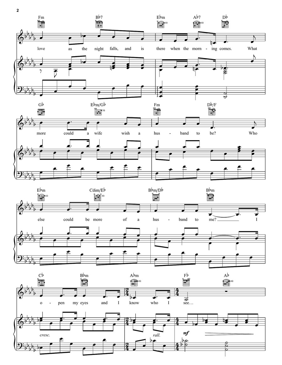 Someone (from Martin Guerre) Piano, Vocal, Guitar scores gallery preview page 2