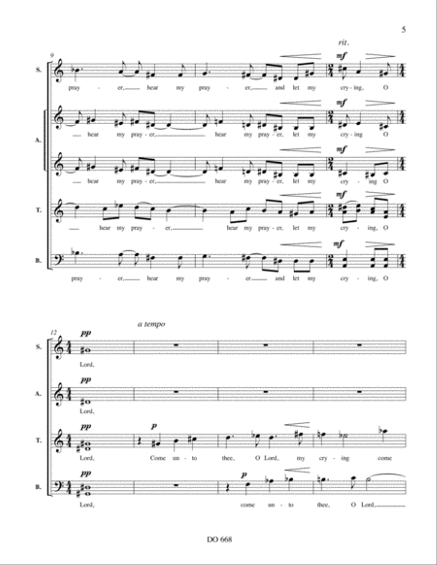Hear of my prayer, O Lord, opus 66 Choir scores gallery preview page 5