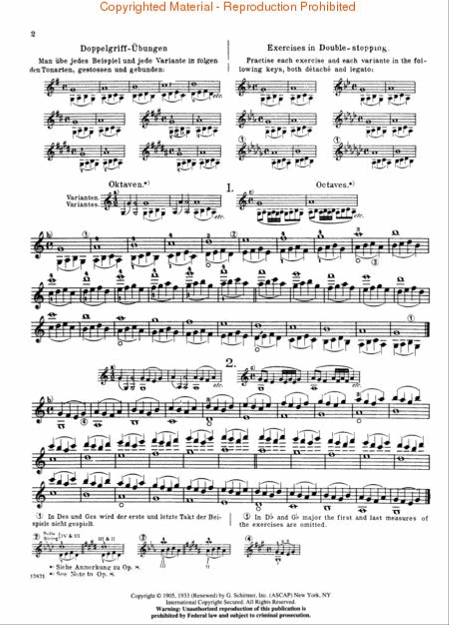 Preparatory Exercises in Double-Stopping, Op. 9 Violin scores gallery preview page 2