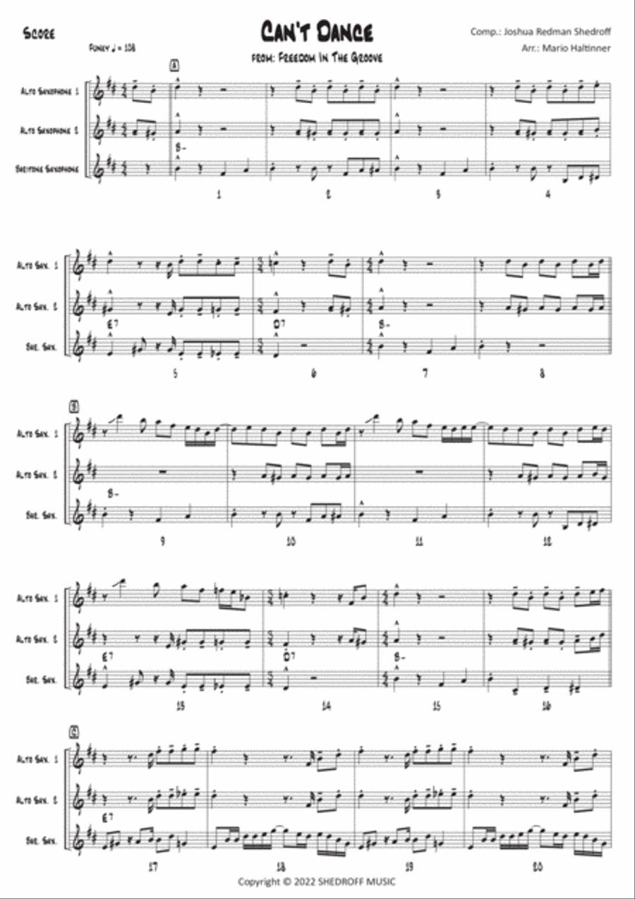 Can't Dance Woodwind Trio scores gallery preview page 2