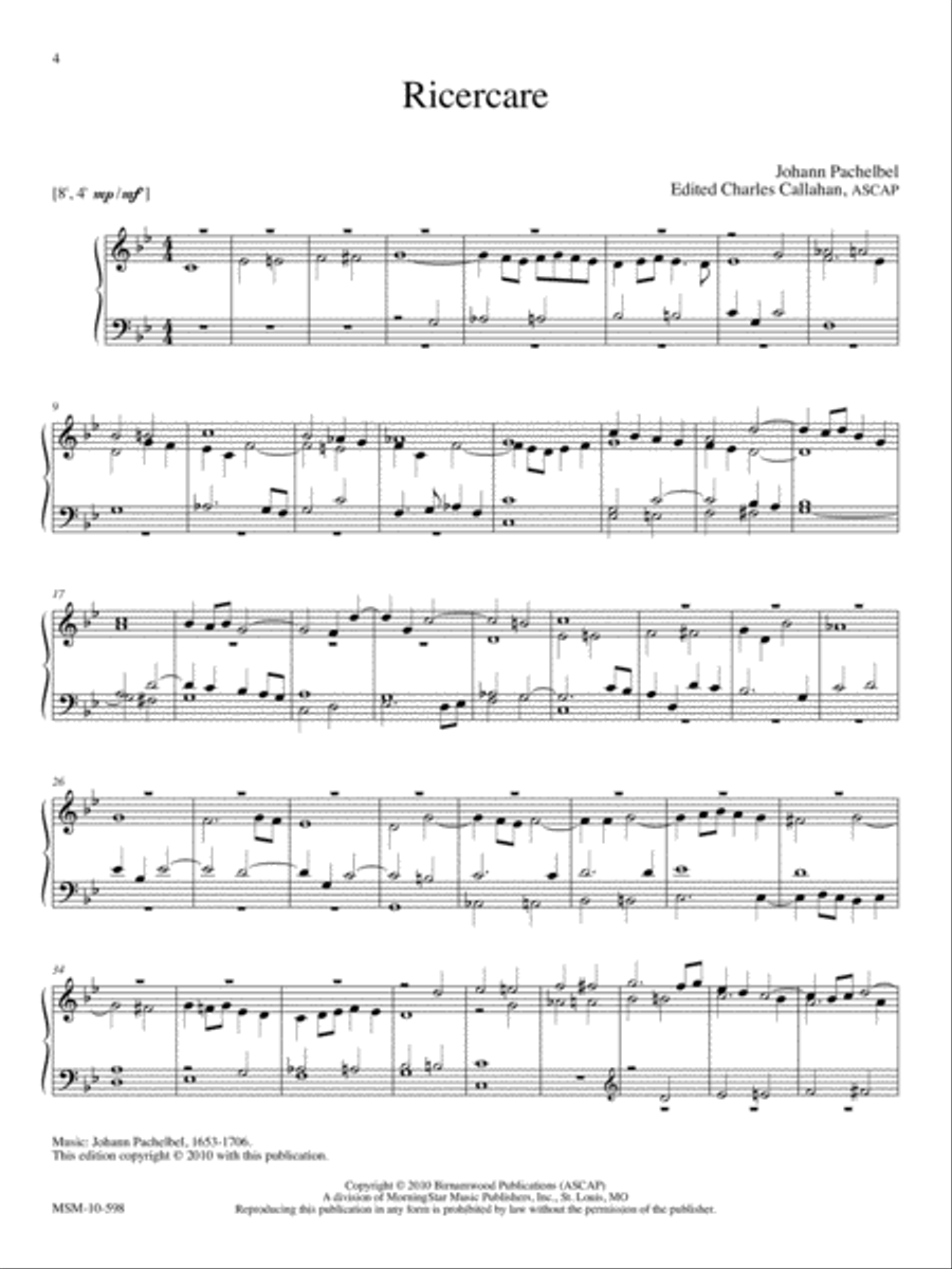 Ricercare Organ scores gallery preview page 1