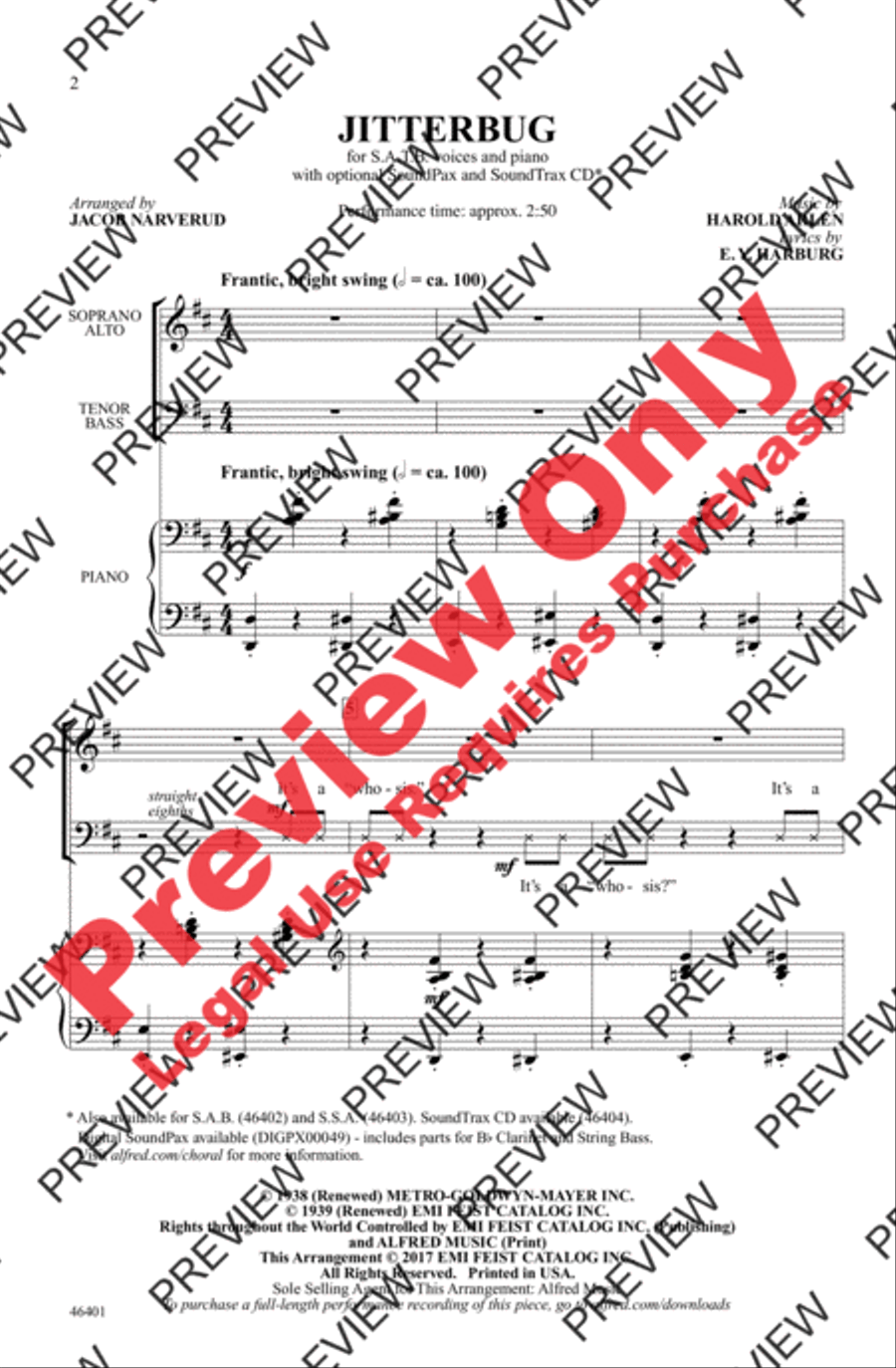 Jitterbug 4-Part scores gallery preview page 2