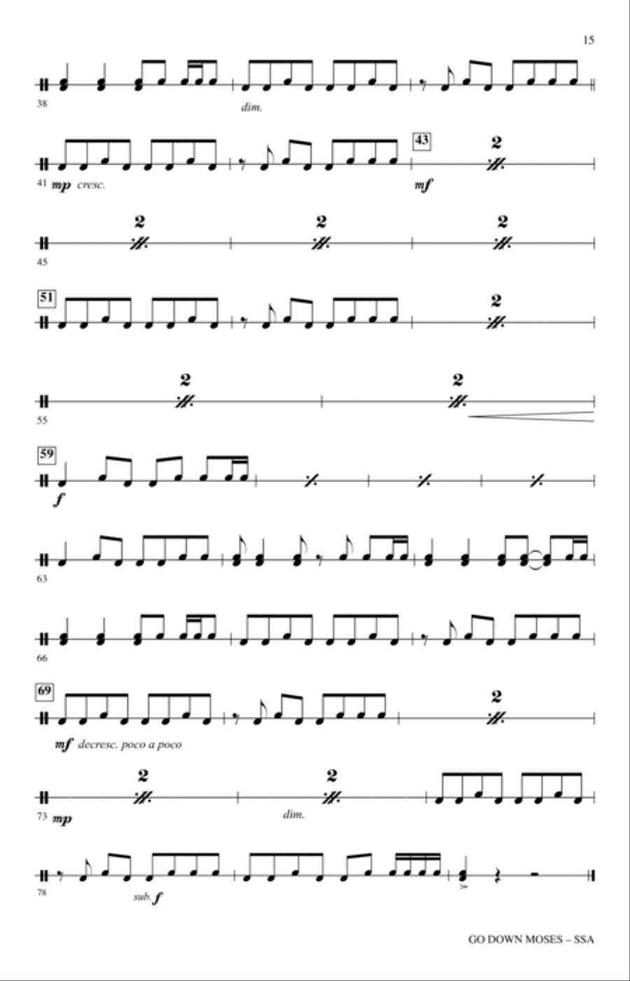 Go Down, Moses (arr. Kirby Shaw) SSA scores gallery preview page 13