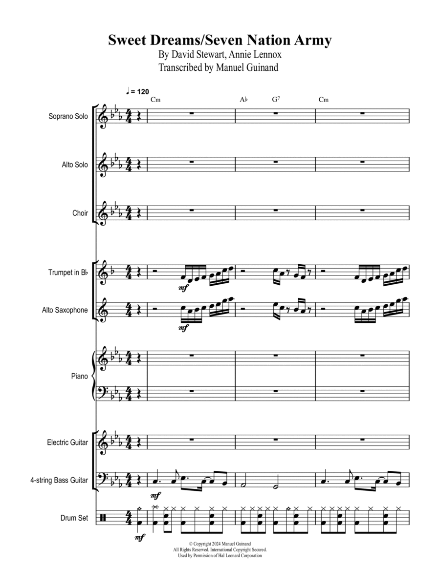 Sweet Dreams (Are Made Of This) Choir scores gallery preview page 1