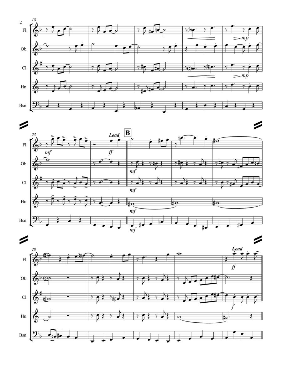 Almost Like Being In Love Woodwind Quintet scores gallery preview page 3