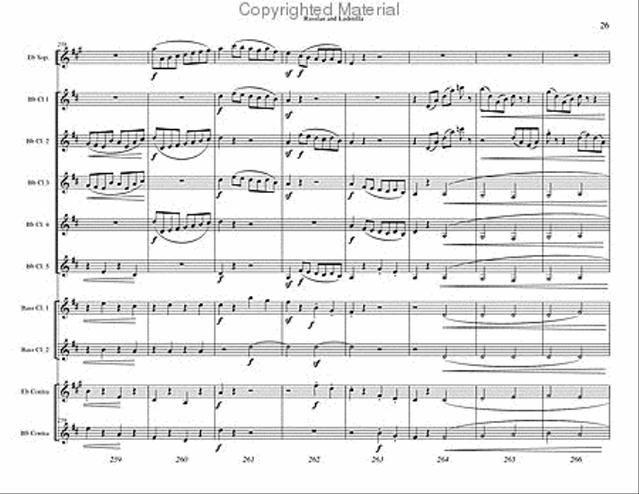 Russlan and Ludmilla Overture Clarinet Choir scores gallery preview page 27