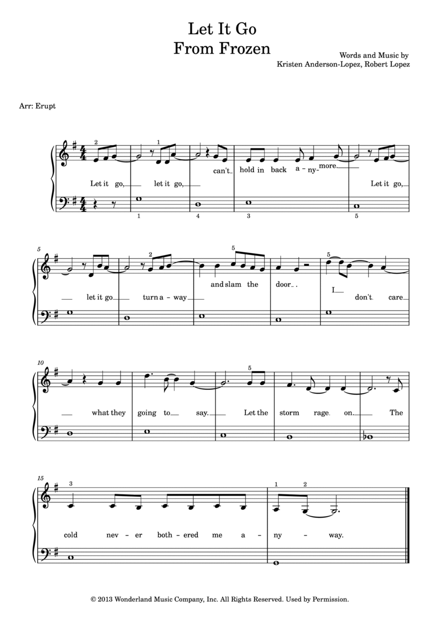 Let It Go Easy Piano scores gallery preview page 1
