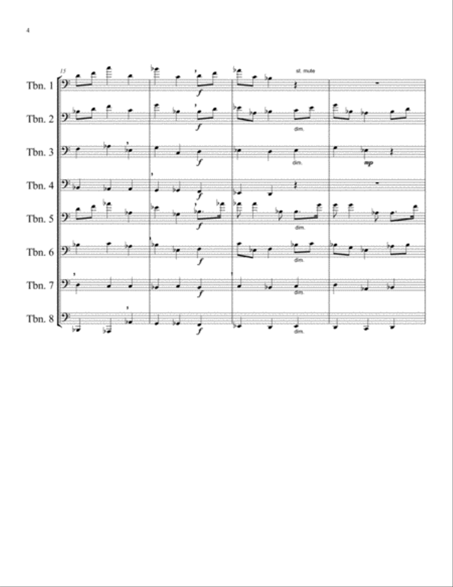 Nimrod from Enigma Variations for 8 Trombones Trombone Solo scores gallery preview page 4