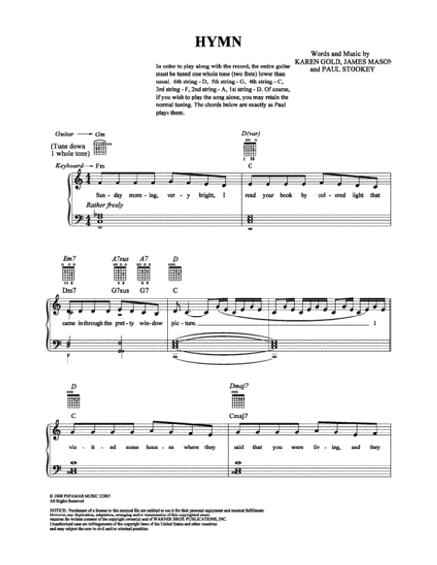Hymn Piano, Vocal, Guitar scores gallery preview page 1