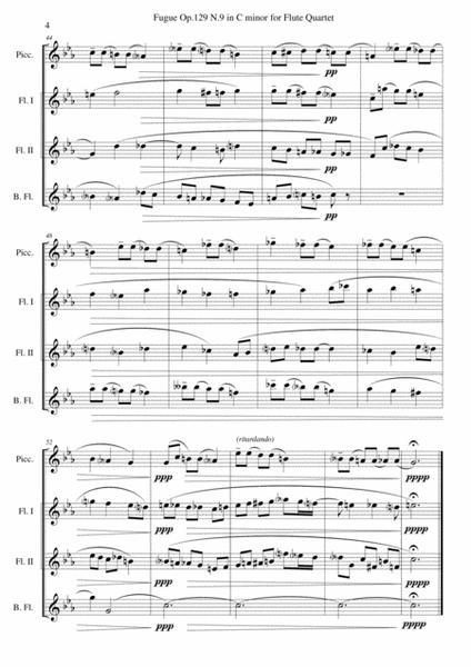 Fugue Op.129 N.9 in C minor for Flute Quartet image number null