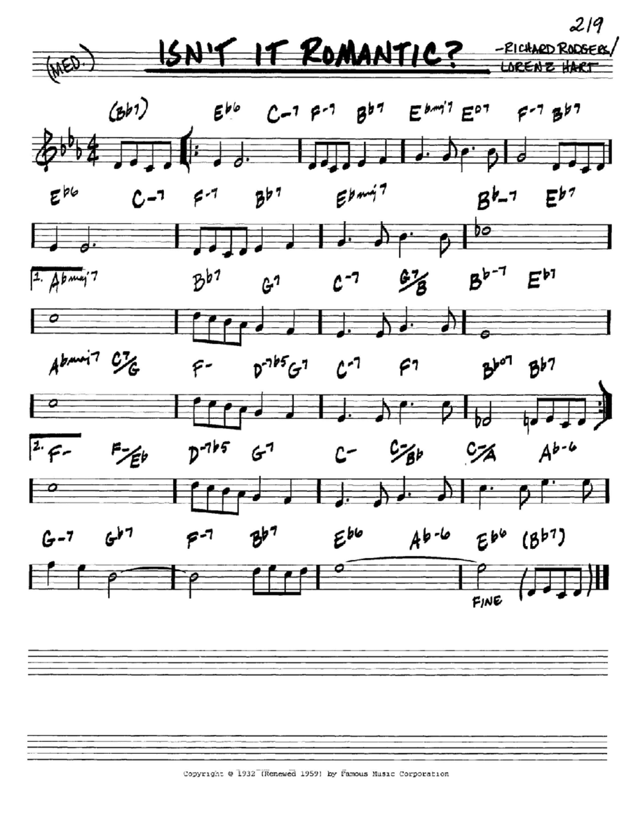Isn't It Romantic? Piano scores gallery preview page 1