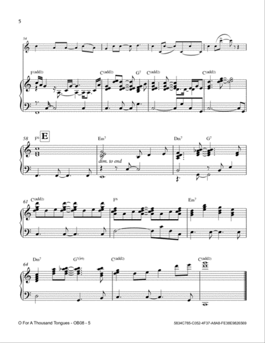 O For A Thousand Tongues Piano scores gallery preview page 6