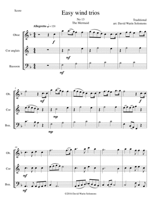 The Mermaid for double-reed trio (oboe, cor anglais, bassoon)