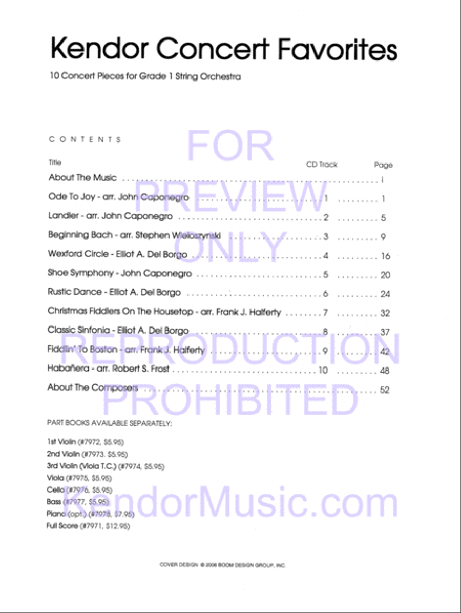 Kendor Concert Favorites , Volume 1 (Score) - with MP3s String Orchestra scores gallery preview page 2