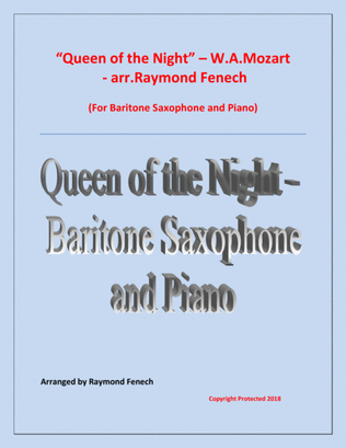 Queen of the Night - From the Magic Flute - Baritone Sax and Piano