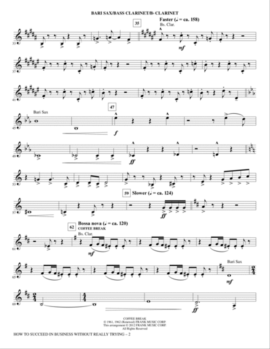 How to Succeed In Business Without Really Trying (Medley) - Baritone Sax Choir scores gallery preview page 2