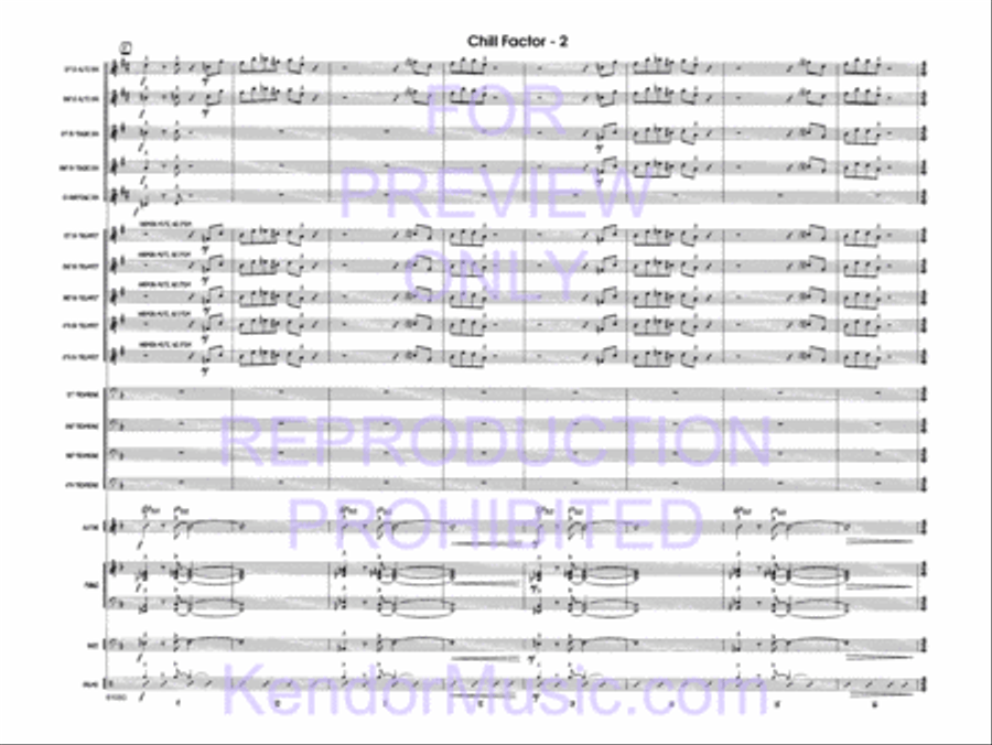 Chill Factor (Full Score) Jazz Ensemble scores gallery preview page 4