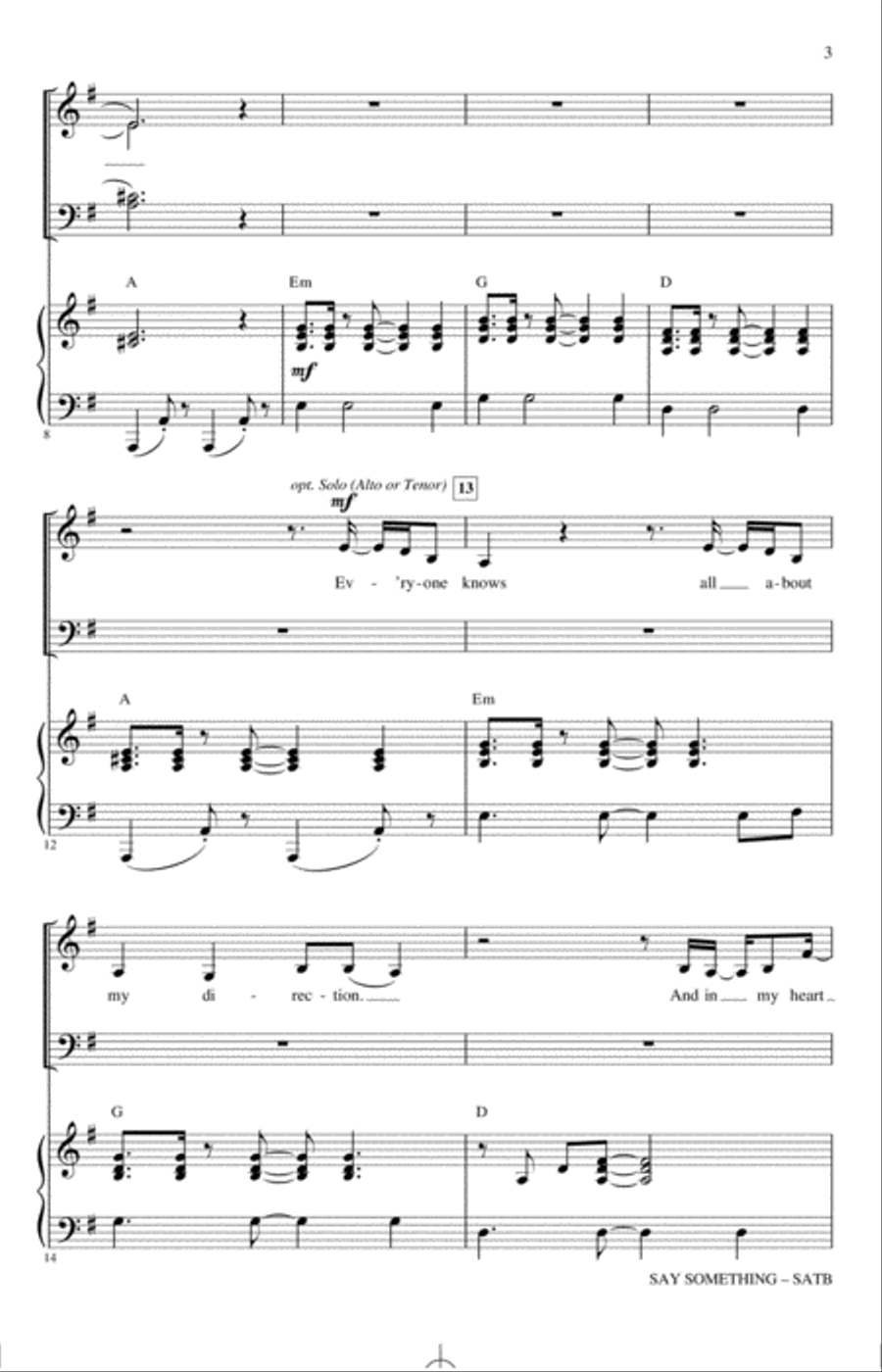 Say Something (feat. Chris Stapleton) (arr. Mac Huff) 4-Part scores gallery preview page 2